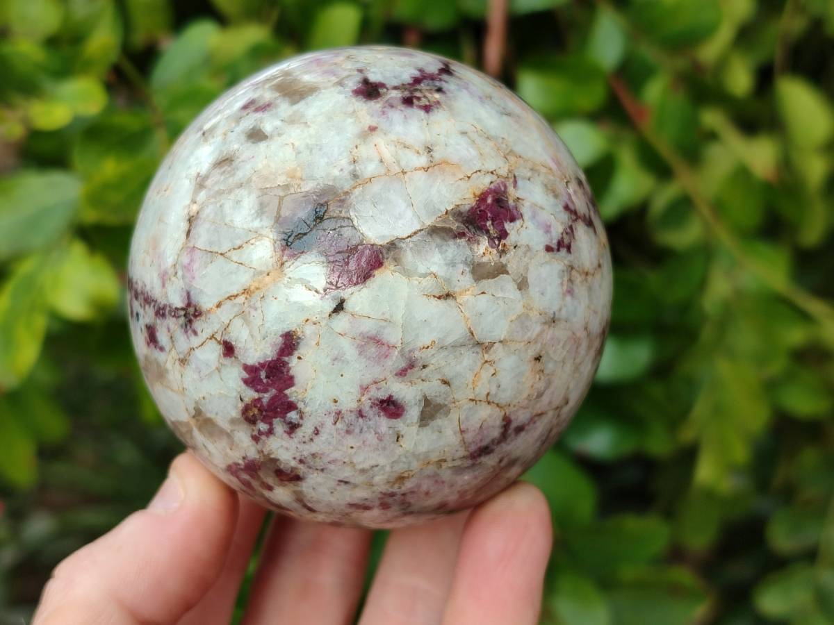 Polished Rubellite Pink Tourmaline Spheres x 2 From Ambatondrazaka, Madagascar - Toprock Gemstones and Minerals 