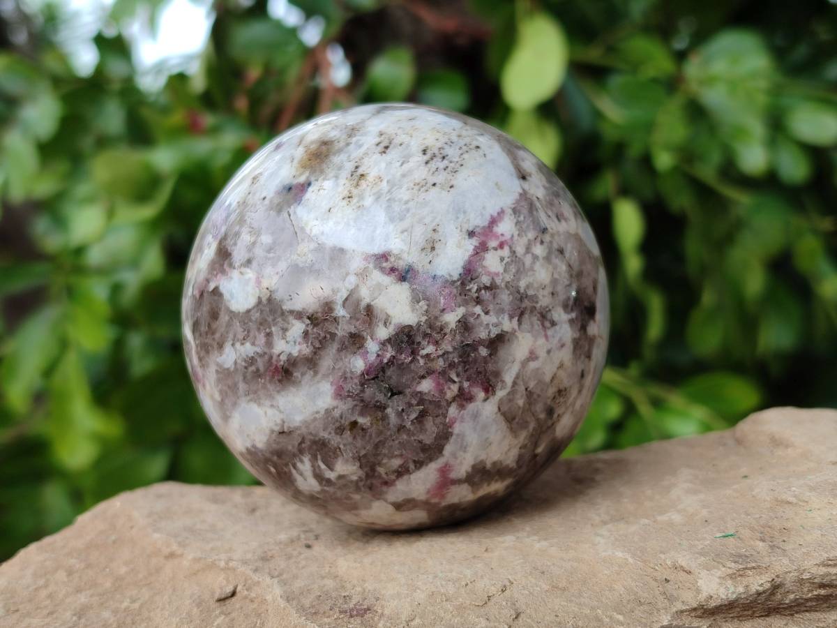Polished Rubellite Pink Tourmaline Spheres x 2 From Ambatondrazaka, Madagascar - Toprock Gemstones and Minerals 