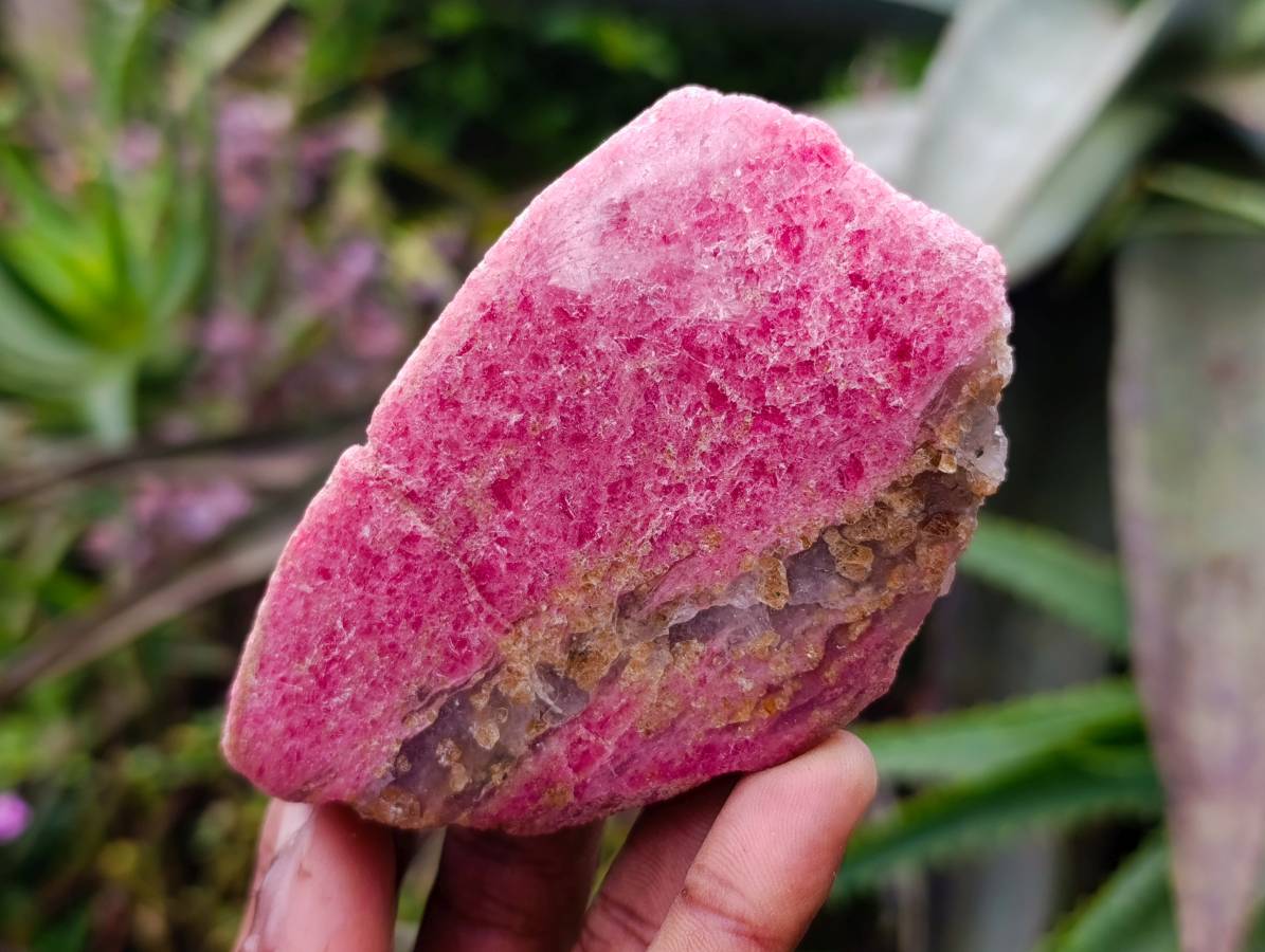 Polished On One Side Rhodonite x4 From Ambindavato, Madagascar - Toprock Gemstones and Minerals 