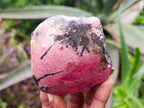 Polished On One Side Rhodonite x4 From Ambindavato, Madagascar - Toprock Gemstones and Minerals 