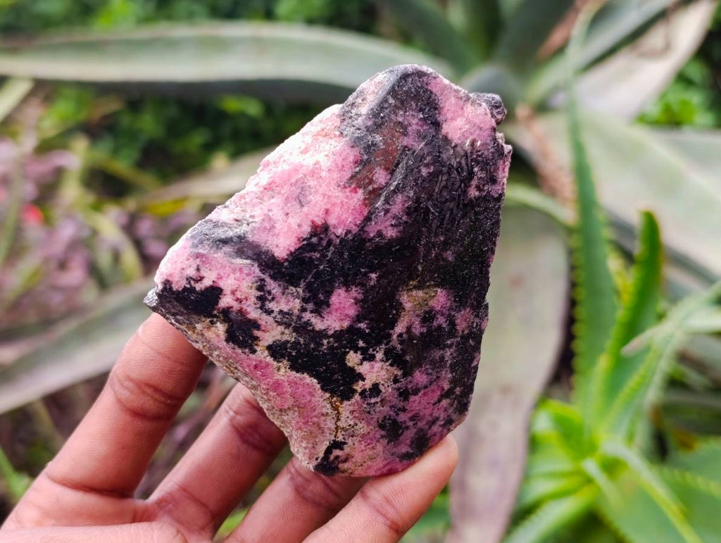 Polished On One Side Rhodonite x4 From Ambindavato, Madagascar - Toprock Gemstones and Minerals 