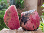 Polished On One Side Rhodonite x4 From Ambindavato, Madagascar - Toprock Gemstones and Minerals 
