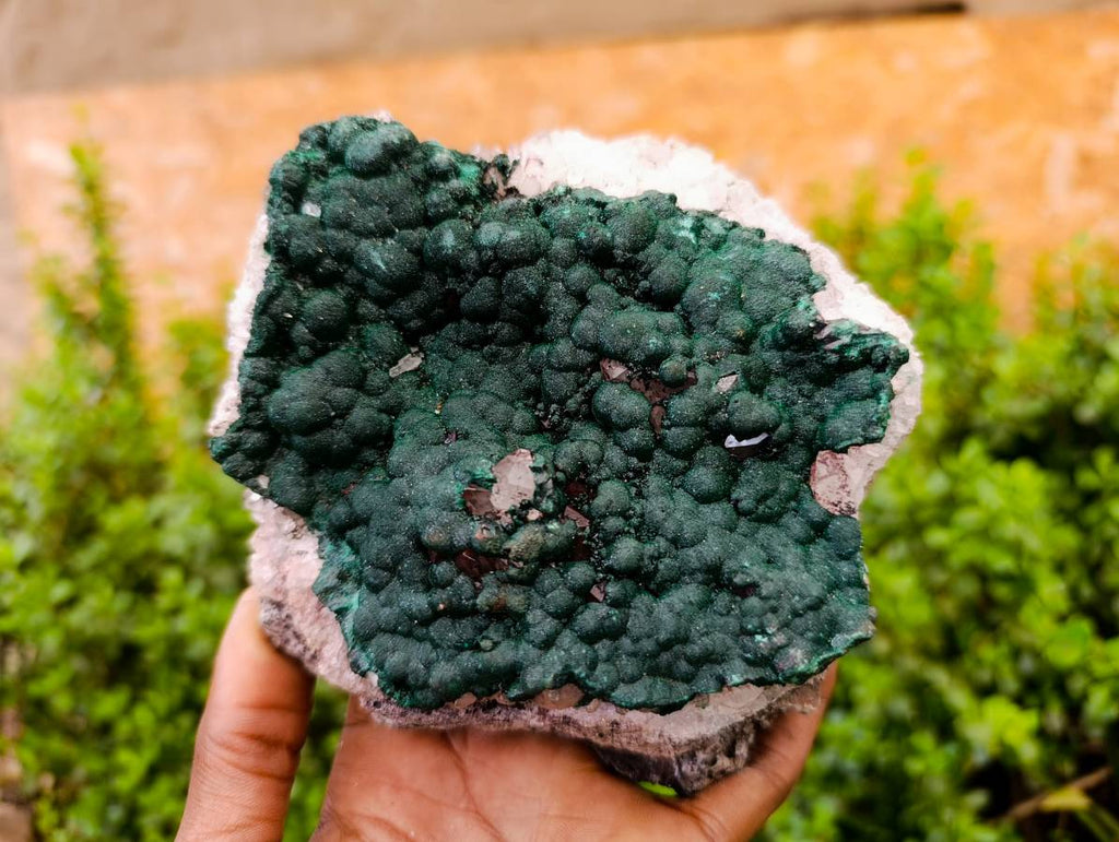 Natural Ball Malachite and Drusy Quartz On Dolomite Matrix Specimens x 1 From Kambove, Congo - Toprock Gemstones and Minerals 