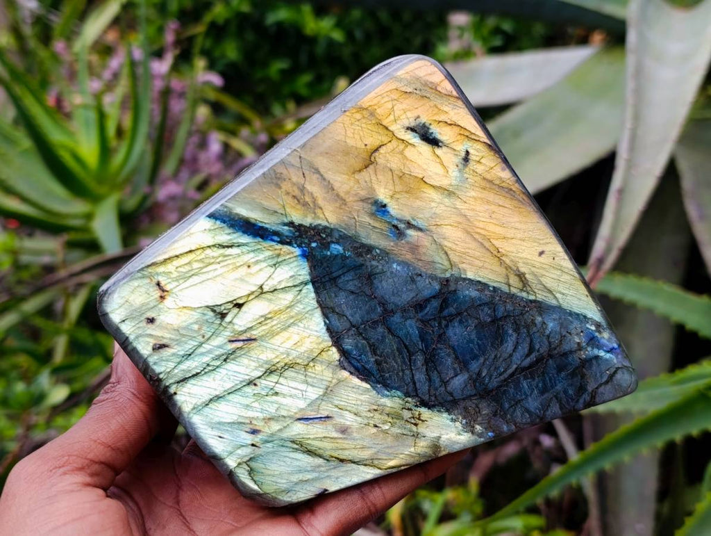 Polished Labradorite Standing Free Forms x 3 From Tulear, Madagascar - Toprock Gemstones and Minerals 