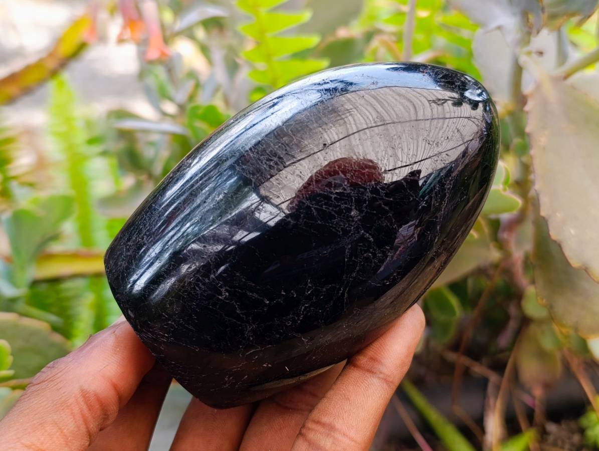 Polished Black Tourmaline Standing Free Forms x 4 From Madagascar - Toprock Gemstones and Minerals 