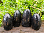 Polished Black Tourmaline Standing Free Forms x 4 From Madagascar - Toprock Gemstones and Minerals 