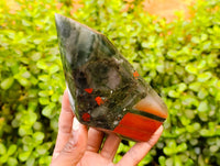 Polished Bloodstone Points x 3 From Swaziland