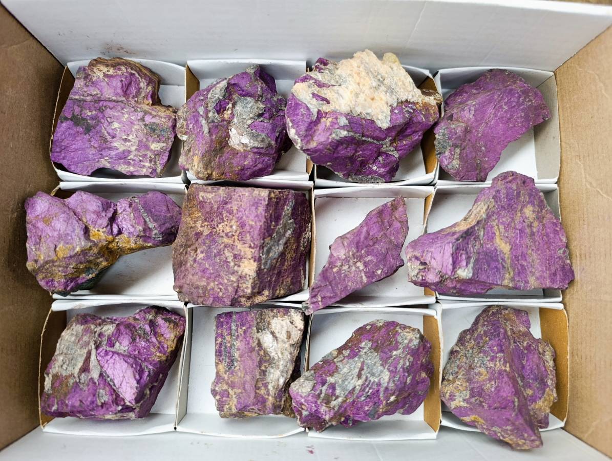 Natural Metallic Purpurite Specimens x 12 From Erongo, Namibia - Toprock Gemstones and Minerals 