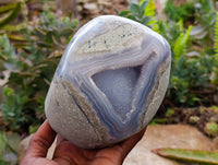 Polished Blue Lace Agate Standing Free Forms x 1 From Nsanje, Malawi - Toprock Gemstones and Minerals 