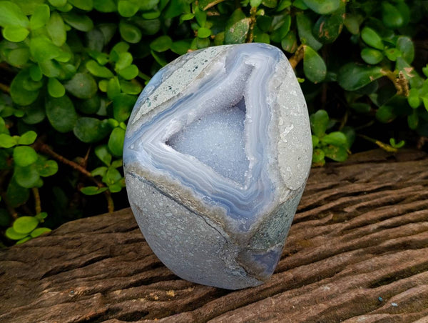 Polished Blue Lace Agate Standing Free Forms x 1 From Nsanje, Malawi - Toprock Gemstones and Minerals 