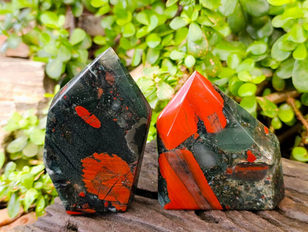 Polished Bloodstone Points x 3 From Swaziland