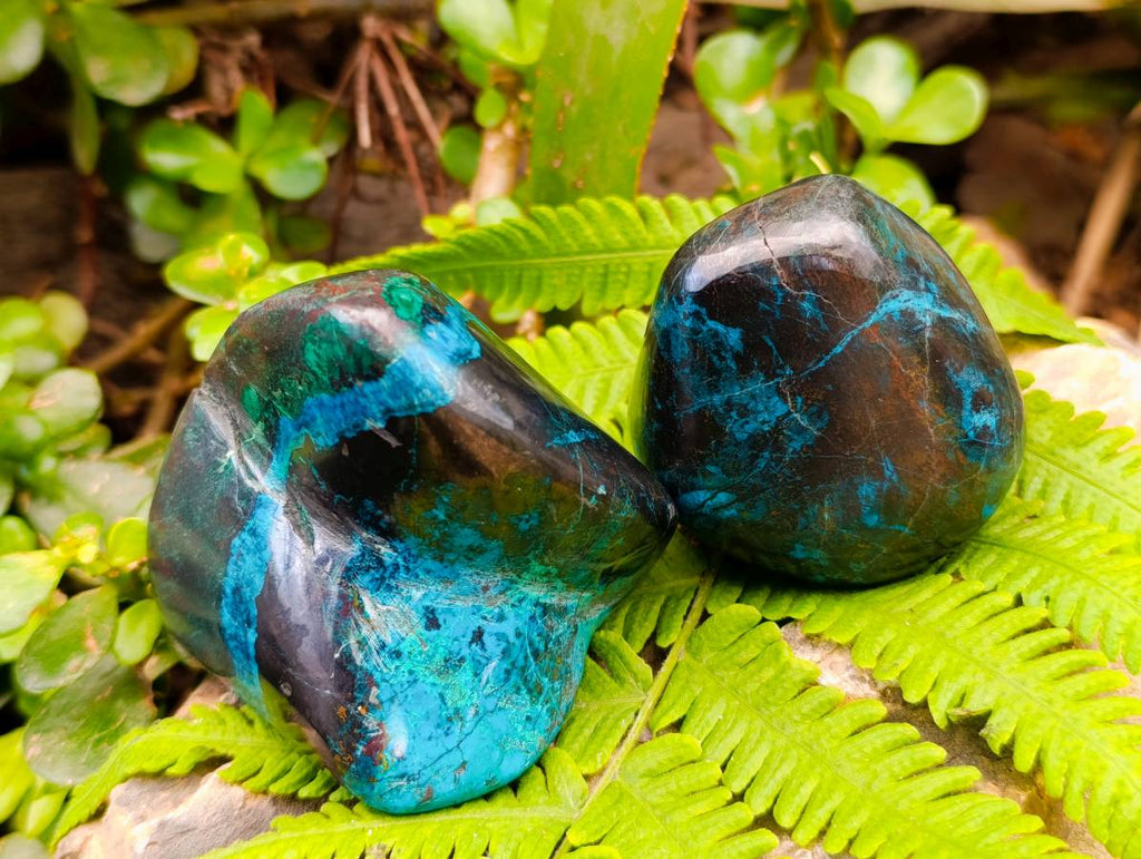 Polished Shattuckite Free Forms x 4 From Namibia - Toprock Gemstones and Minerals 