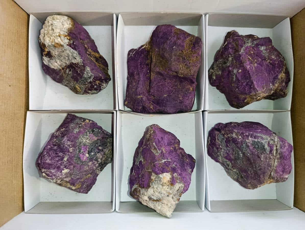 Natural Metallic Purpurite Specimens x 6 From Erongo, Namibia - Toprock Gemstones and Minerals 