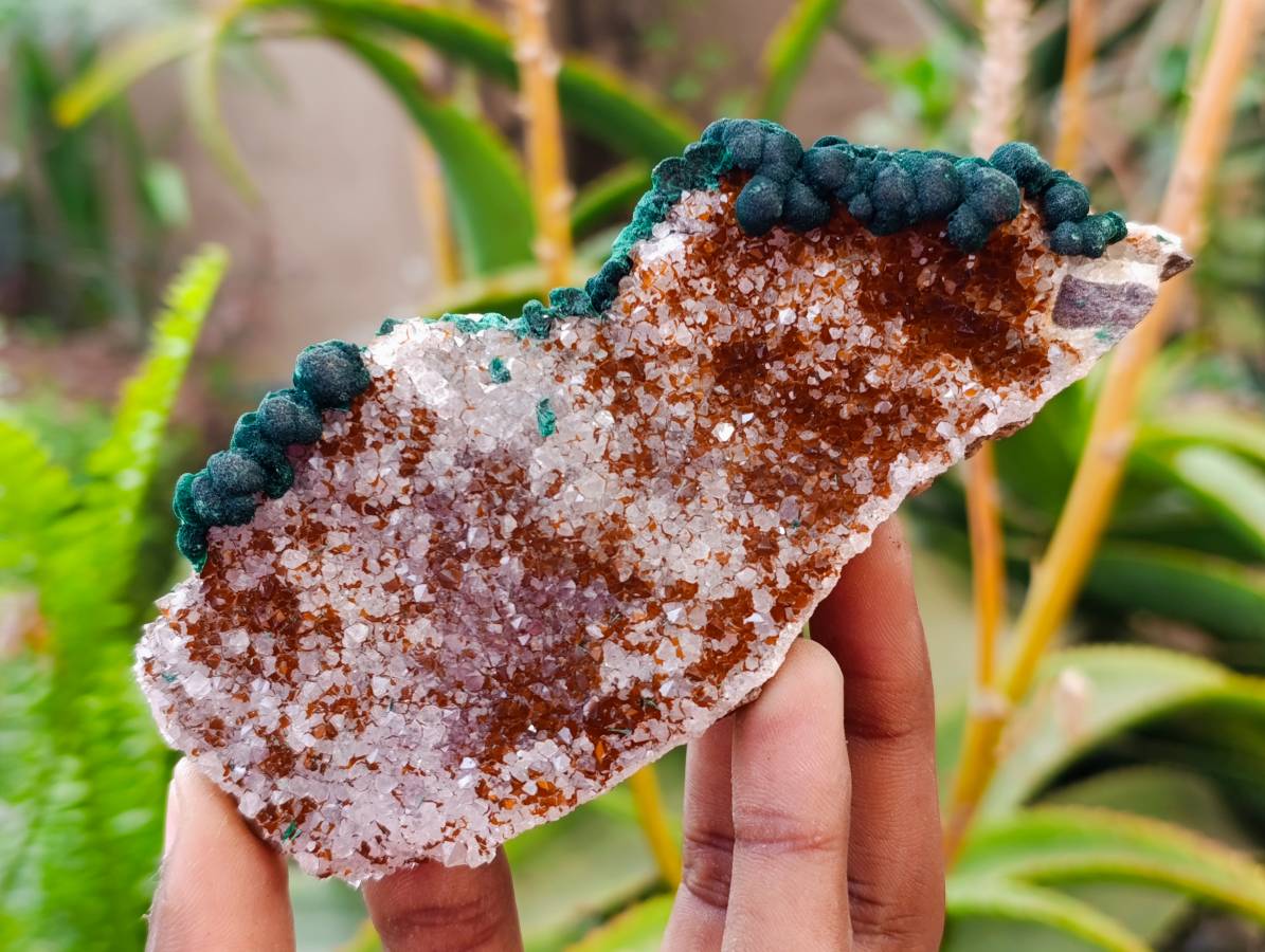 Natural Ball Malachite and Drusy Quartz On Dolomite Matrix Specimens x 2 From Kambove, Congo - Toprock Gemstones and Minerals 