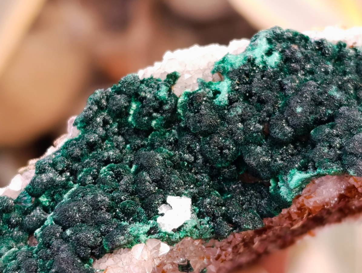 Natural Ball Malachite and Drusy Quartz On Dolomite Matrix Specimens x 2 From Kambove, Congo - Toprock Gemstones and Minerals 