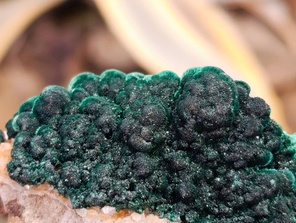 Natural Ball Malachite and Drusy Quartz On Dolomite Matrix Specimens x 2 From Kambove, Congo - Toprock Gemstones and Minerals 