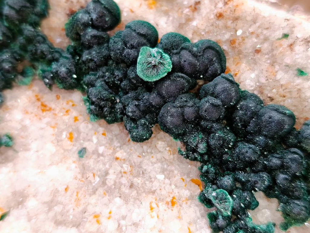 Natural Ball Malachite and Drusy Quartz On Dolomite Matrix Specimens x 2 From Kambove, Congo - Toprock Gemstones and Minerals 