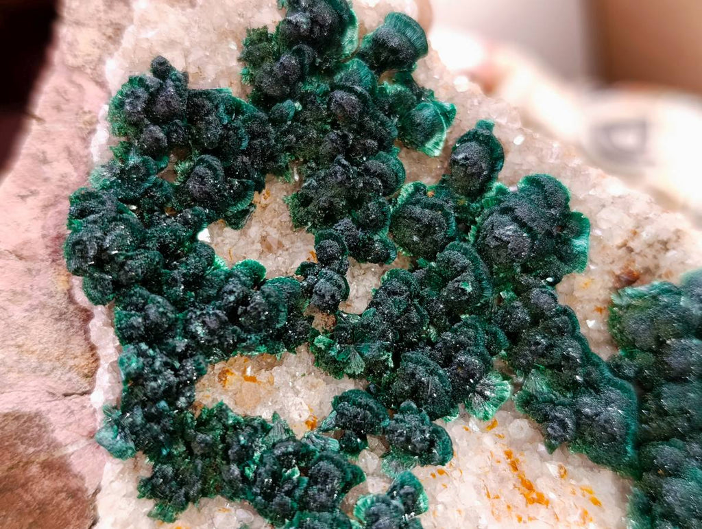 Natural Ball Malachite and Drusy Quartz On Dolomite Matrix Specimens x 2 From Kambove, Congo - Toprock Gemstones and Minerals 