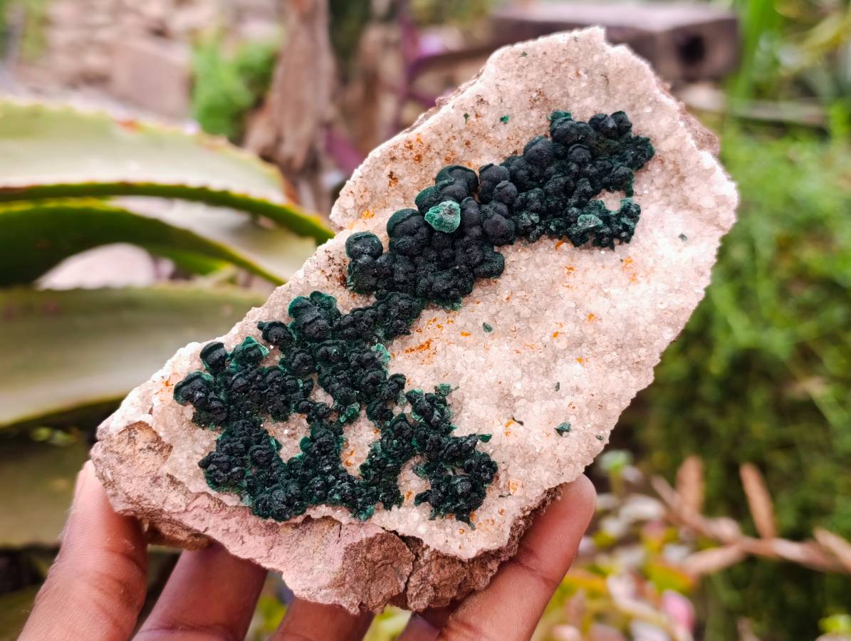 Natural Ball Malachite and Drusy Quartz On Dolomite Matrix Specimens x 2 From Kambove, Congo - Toprock Gemstones and Minerals 