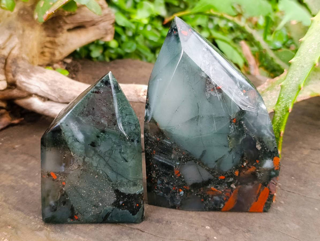 Polished Bloodstone Points x 3 From Swaziland - Toprock Gemstones and Minerals 