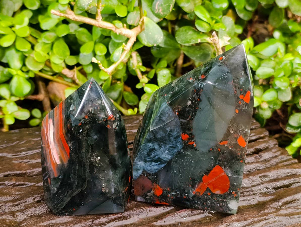 Polished Bloodstone Points x 3 From Swaziland - Toprock Gemstones and Minerals 