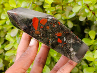 Polished Bloodstone Points x 3 From Swaziland