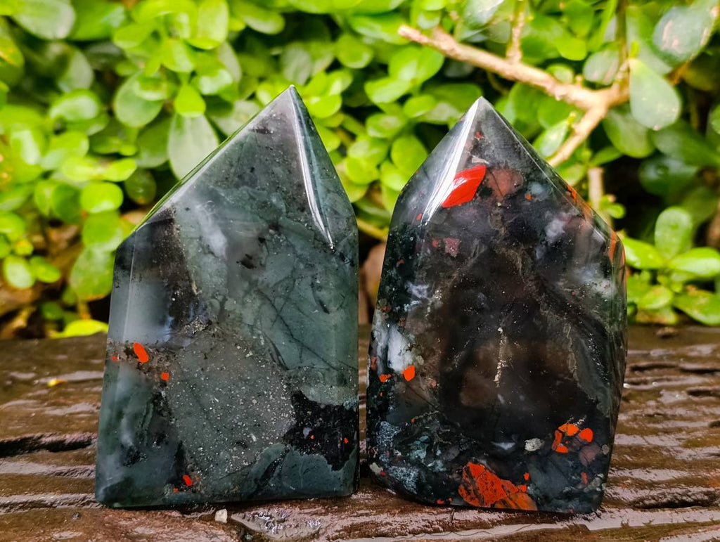 Polished Bloodstone Points x 3 From Swaziland - Toprock Gemstones and Minerals 