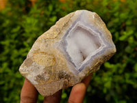 Polished On One Side Blue Lace Agate x 6 From Nsanje, Malawi