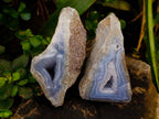 Polished On One Side Blue Lace Agate x 6 From Nsanje, Malawi - Toprock Gemstones and Minerals 