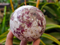 Polished Rubellite Pink Tourmaline Spheres x 2 From Ambatondrazaka, Madagascar