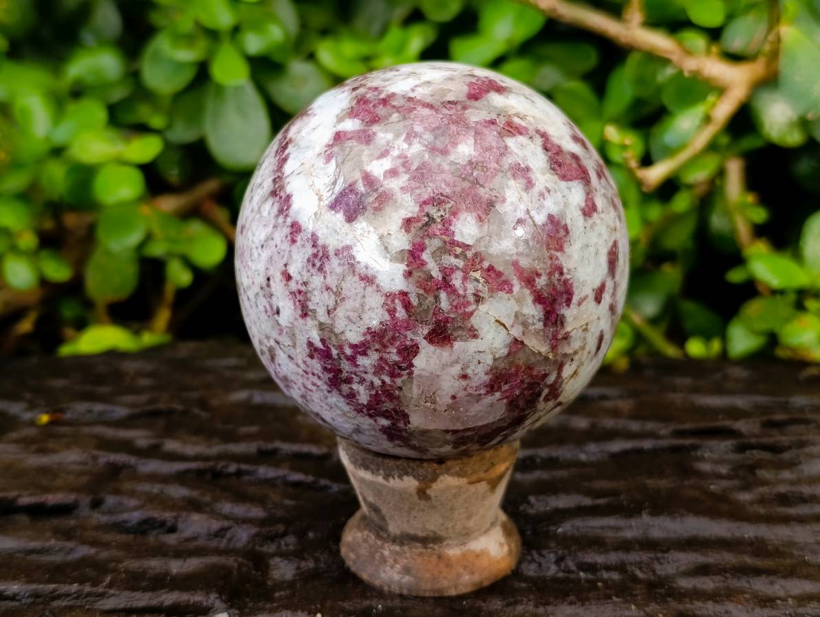 Polished Rubellite Pink Tourmaline Spheres x 2 From Ambatondrazaka, Madagascar - Toprock Gemstones and Minerals 