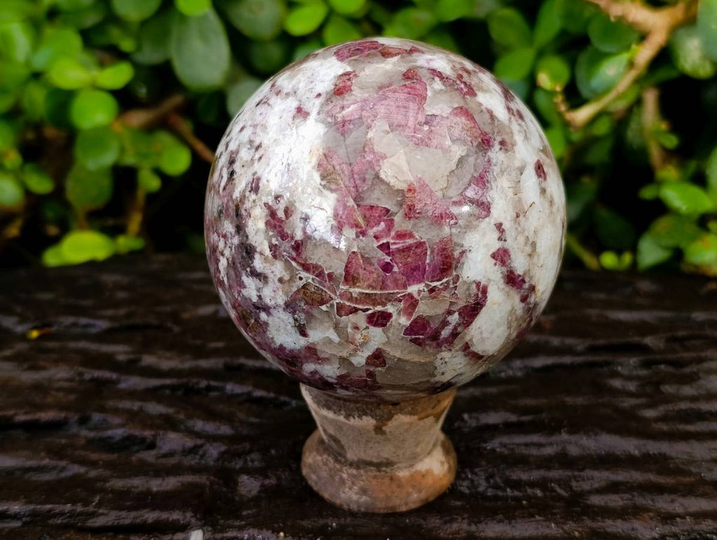 Polished Rubellite Pink Tourmaline Spheres x 2 From Ambatondrazaka, Madagascar - Toprock Gemstones and Minerals 