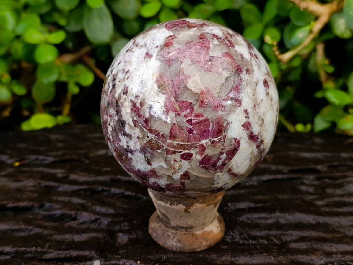 Polished Rubellite Pink Tourmaline Spheres x 2 From Ambatondrazaka, Madagascar - Toprock Gemstones and Minerals 