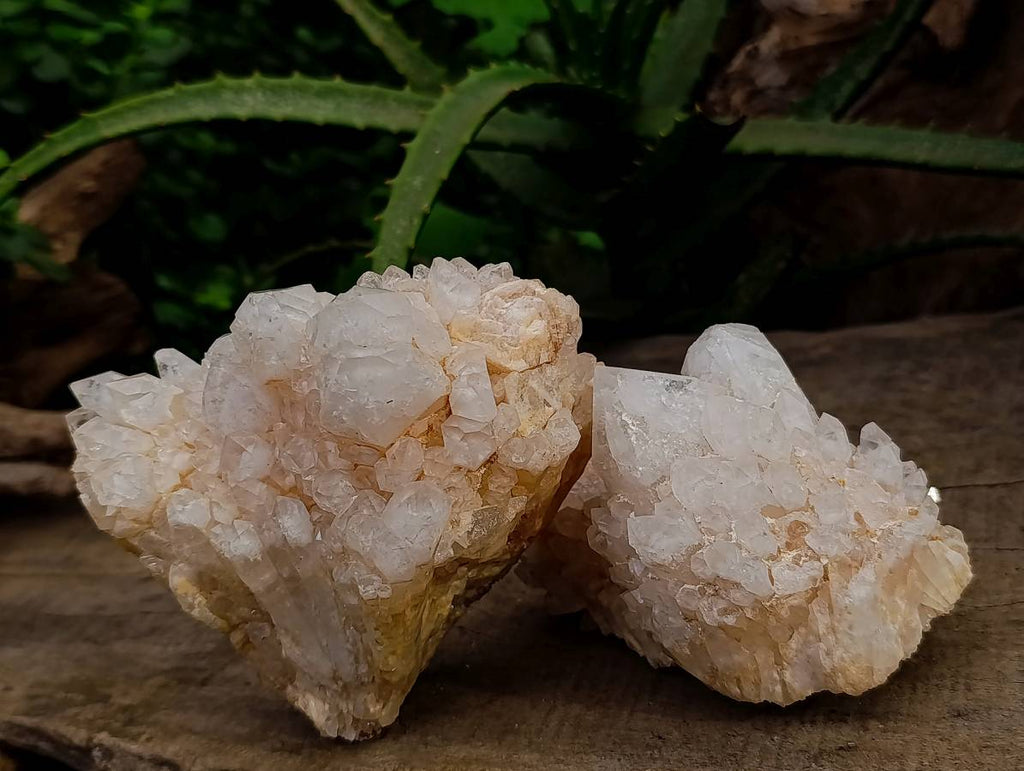 Natural Quartz Clusters x 3 From Madagascar - Toprock Gemstones and Minerals 