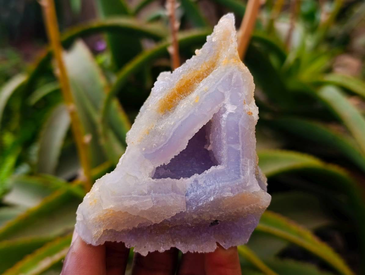 Natural Etched Blue Chalcedony Geodes x 6 From Nsanje, Malawi - Toprock Gemstones and Minerals 