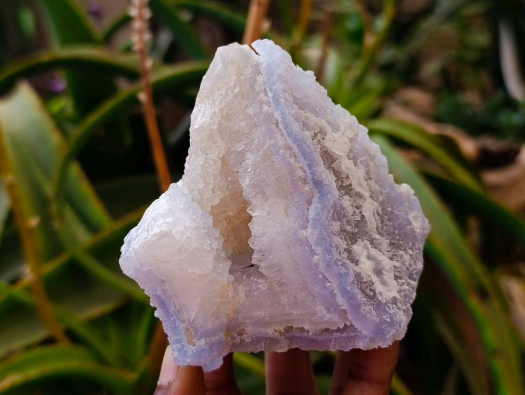 Natural Etched Blue Chalcedony Geodes x 6 From Nsanje, Malawi - Toprock Gemstones and Minerals 