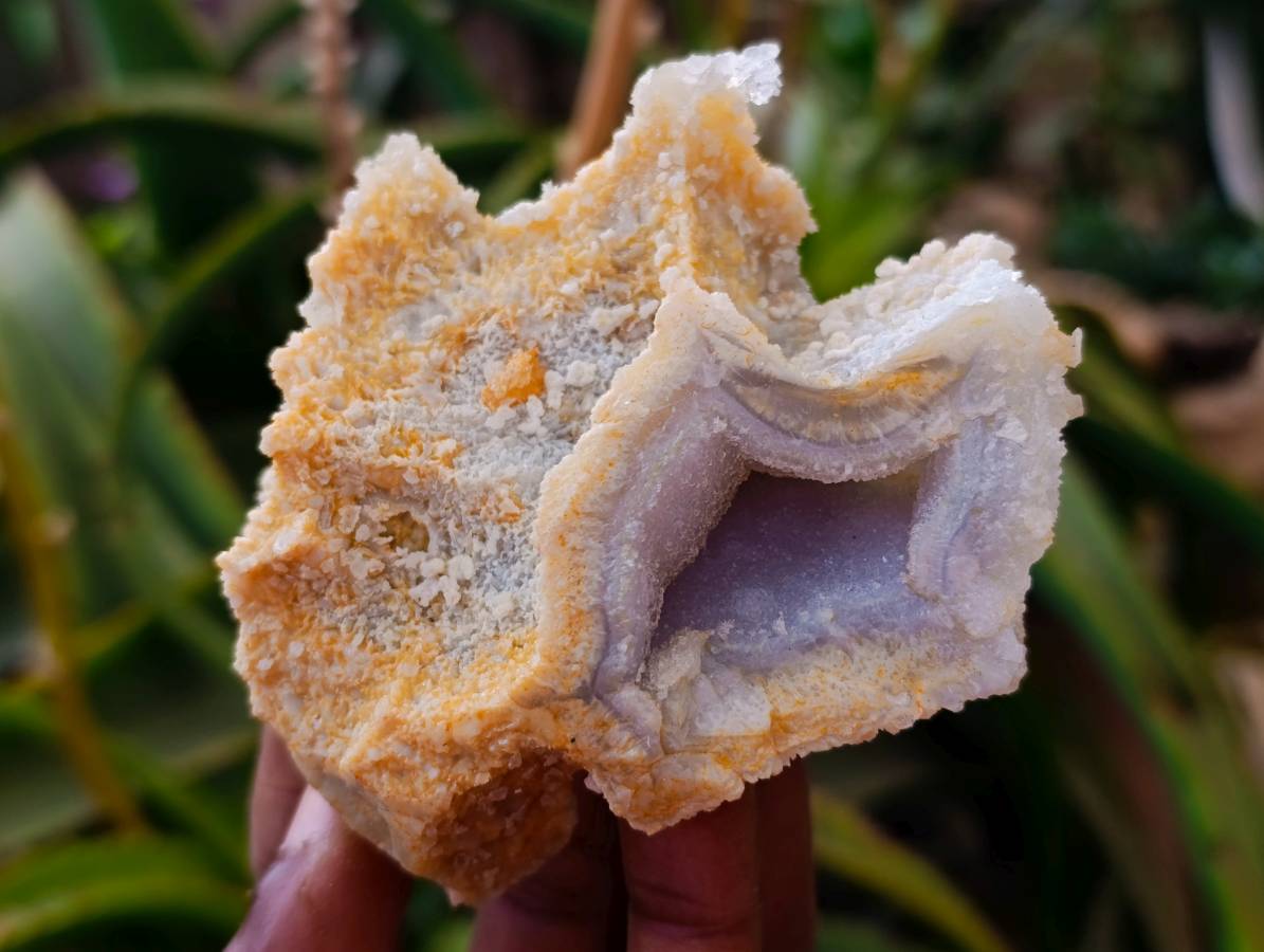 Natural Etched Blue Chalcedony Geodes x 6 From Nsanje, Malawi - Toprock Gemstones and Minerals 