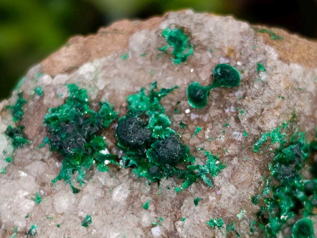 Natural Ball Malachite and Drusy Quartz On Dolomite Matrix Specimens x 3 From Kambove, Congo - Toprock Gemstones and Minerals 