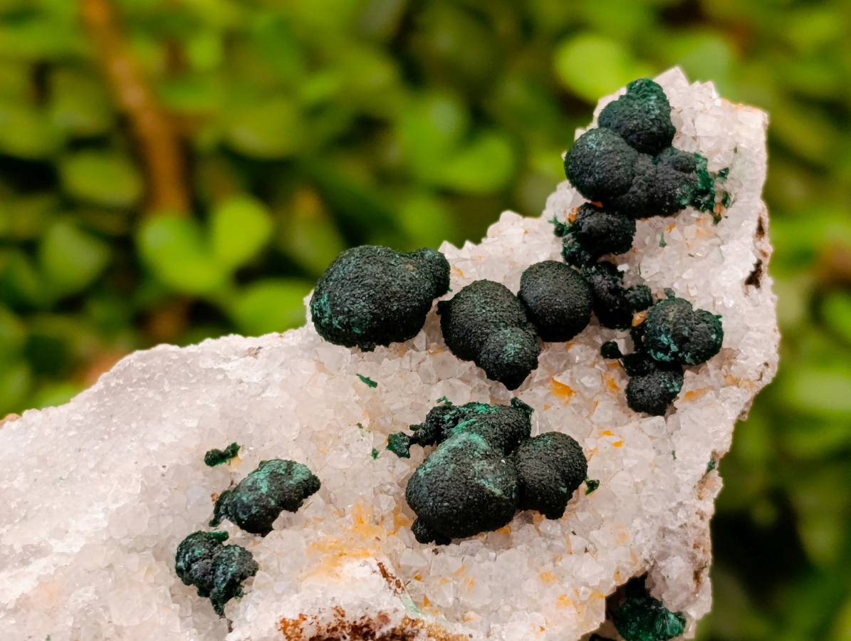 Natural Ball Malachite and Drusy Quartz On Dolomite Matrix Specimens x 3 From Kambove, Congo - Toprock Gemstones and Minerals 