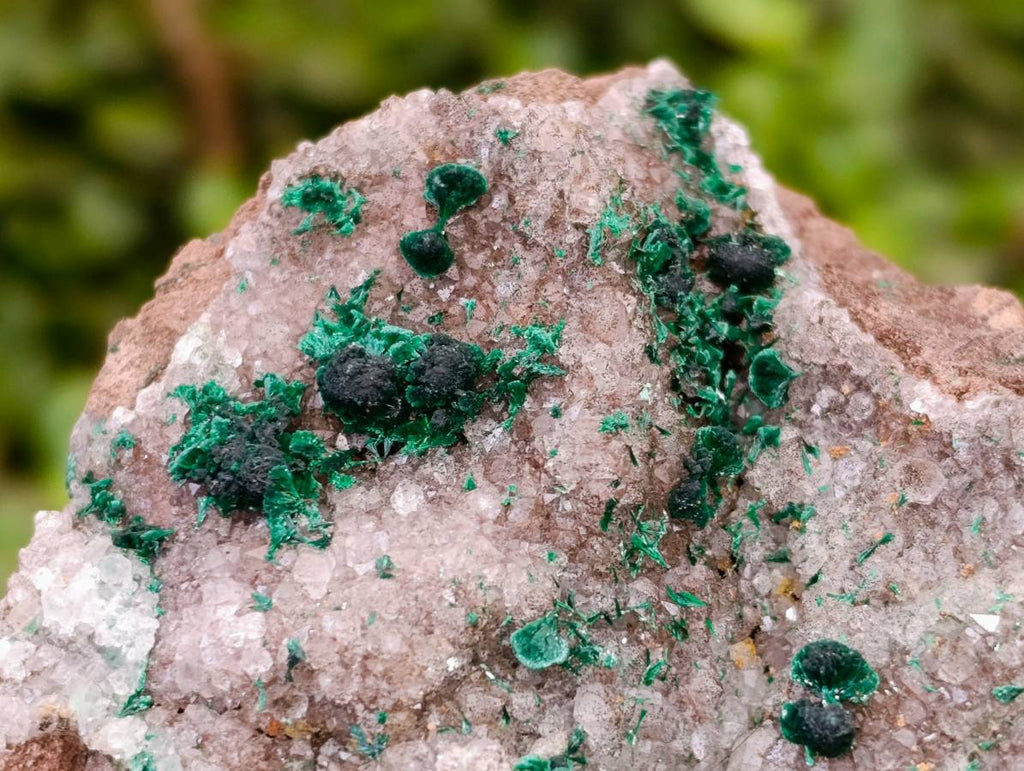 Natural Ball Malachite and Drusy Quartz On Dolomite Matrix Specimens x 3 From Kambove, Congo - Toprock Gemstones and Minerals 
