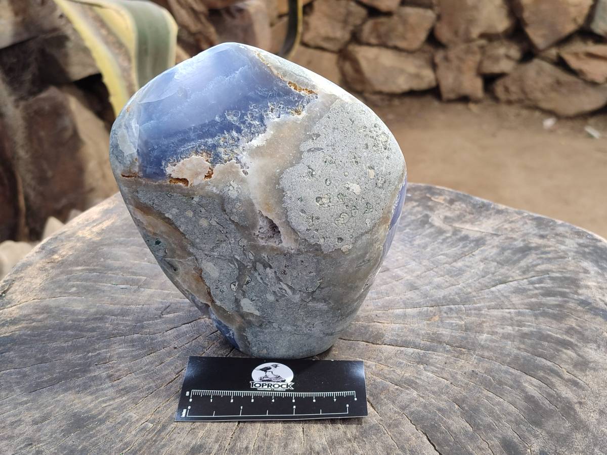 Polished Blue Lace Agate Standing Free Forms x 1 From Nsanje, Malawi - Toprock Gemstones and Minerals 