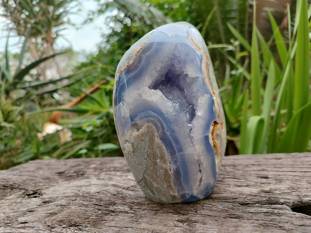 Polished Blue Lace Agate Standing Free Forms x 1 From Nsanje, Malawi - Toprock Gemstones and Minerals 