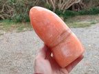 Polished Orange Twist Calcite Standing Free Form x 1 From Maevantanana, Madagascar - Toprock Gemstones and Minerals 