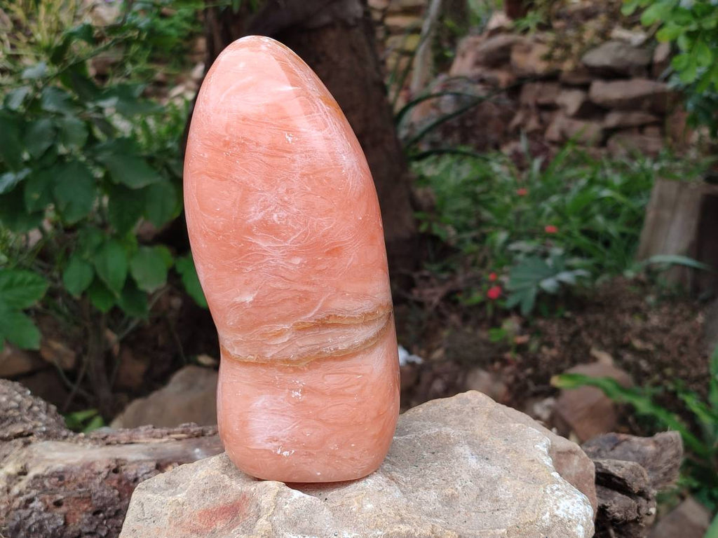 Polished Orange Twist Calcite Standing Free Form x 1 From Maevantanana, Madagascar - Toprock Gemstones and Minerals 