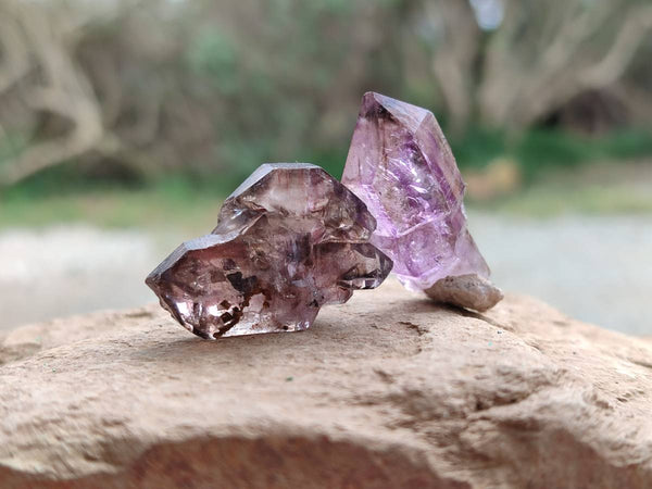 Natural Window Amethyst Crystals x 20 From Chiredzi, Zimbabwe
