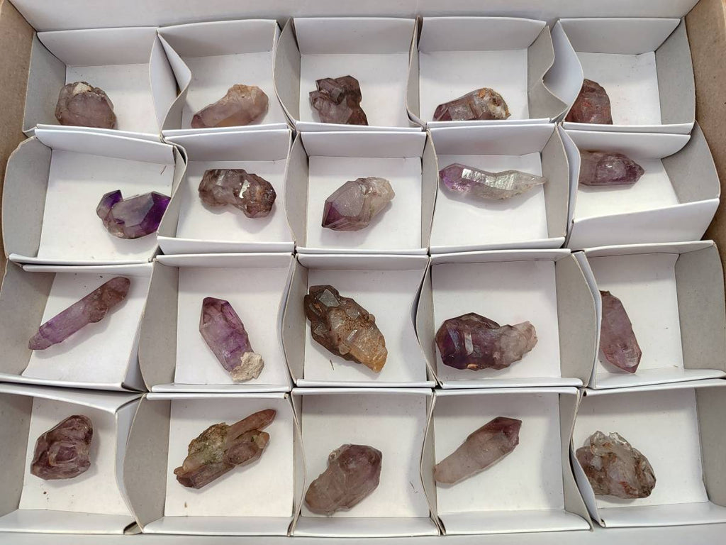 Natural Window Amethyst Crystals x 20 From Chiredzi, Zimbabwe - Toprock Gemstones and Minerals 