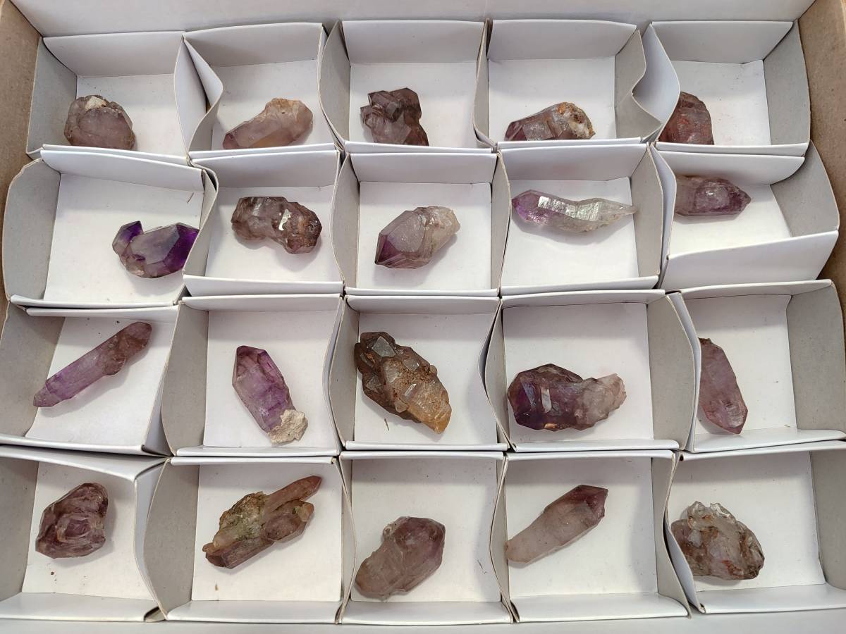 Natural Window Amethyst Crystals x 20 From Chiredzi, Zimbabwe - Toprock Gemstones and Minerals 