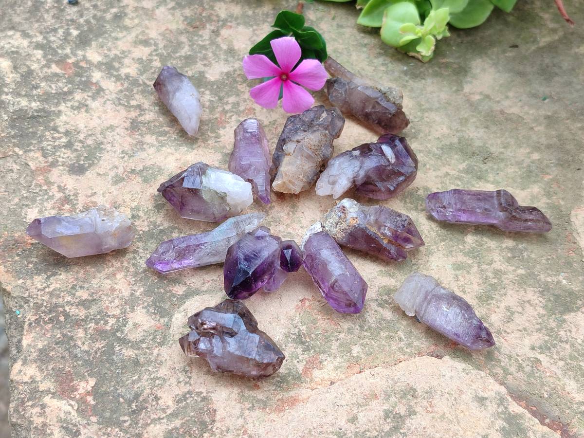 Natural Window Amethyst Crystals x 20 From Chiredzi, Zimbabwe - Toprock Gemstones and Minerals 