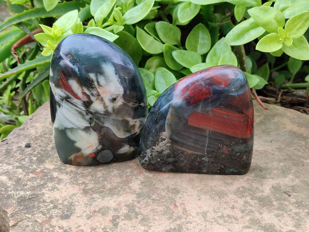 Polished Bloodstone Points x 3 From Swaziland - Toprock Gemstones and Minerals 