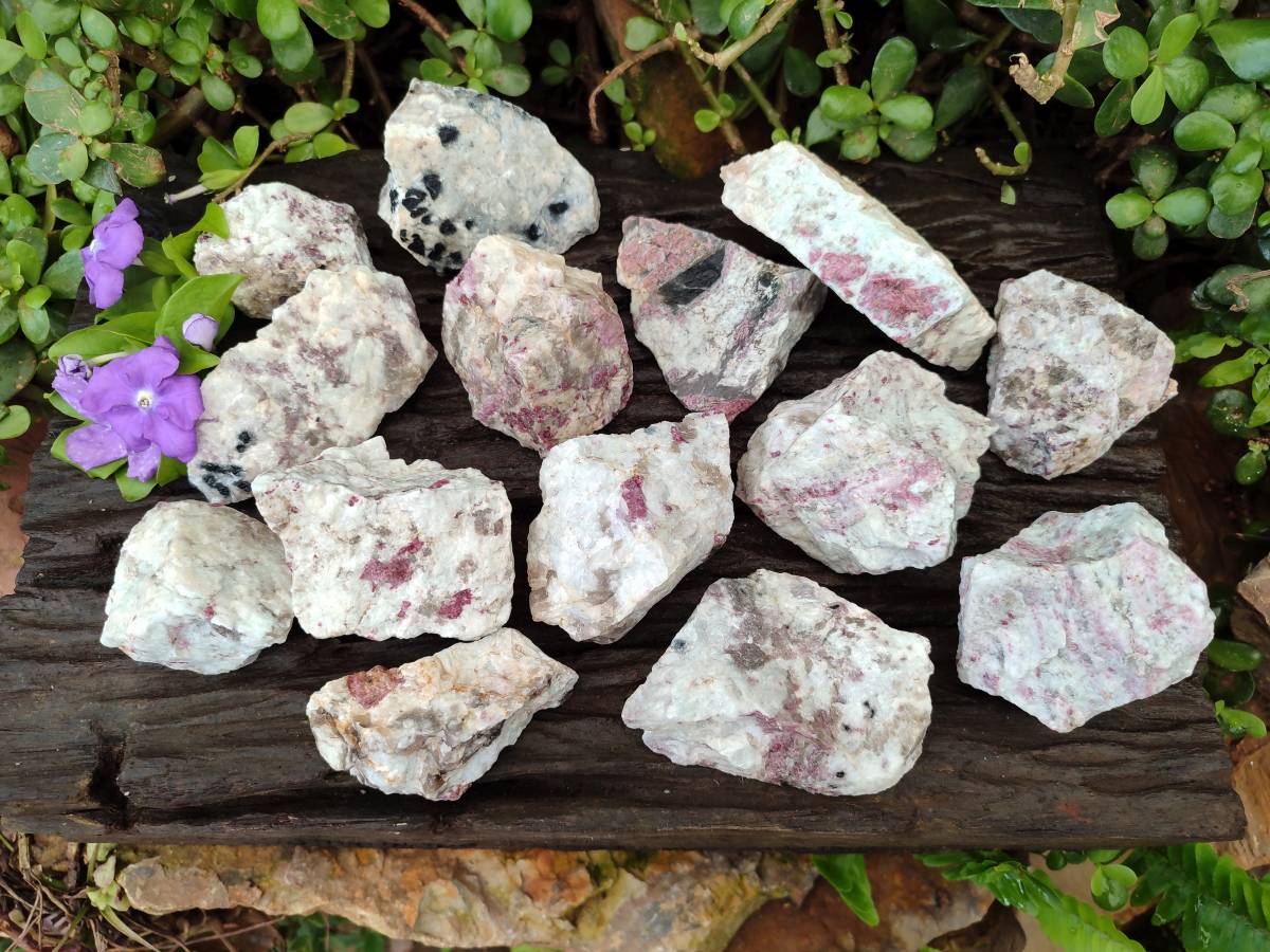 Natural Cobbed Rubellite Pink Tourmaline x 24 From Ambatondrazaka, Madagascar - Toprock Gemstones and Minerals 
